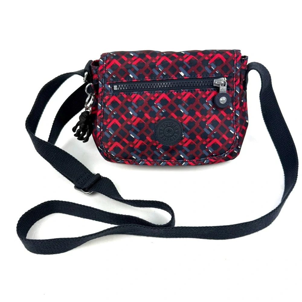 Kipling Sabian Crossbody Bag Nigeria Black Red‎ Nylon Purse Handbag